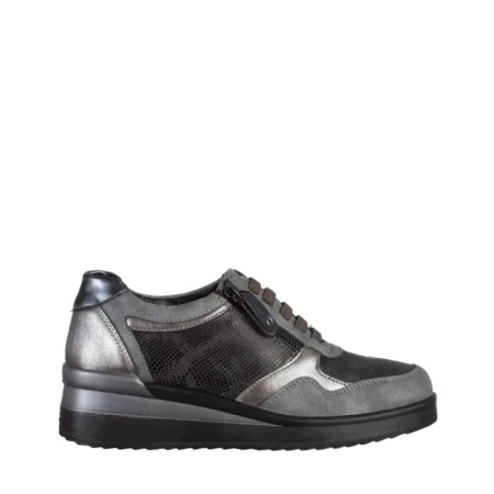 Pantofi dama casual gri din piele ecologica Kaida