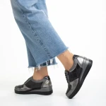 Pantofi dama casual gri din piele ecologica Kaida