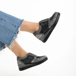 Pantofi dama casual gri din piele ecologica Kaida