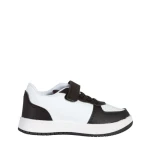 Pantofi sport copii albi cu negru din piele ecologica Ponty