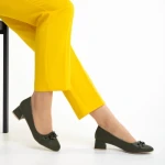 Pantofi dama verzi din piele ecologica cu toc Braulia