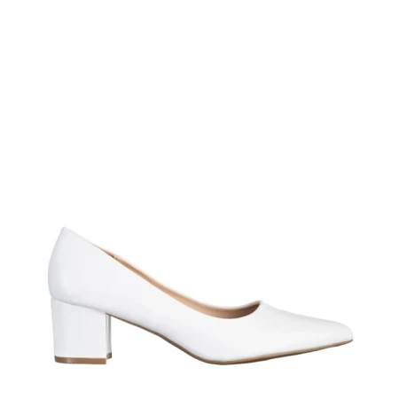 Pantofi dama albi din piele ecologica Kaz