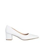 Pantofi dama albi din piele ecologica Kaz