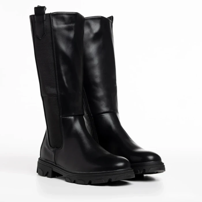 Cizme dama negre din piele ecologica Amiyah