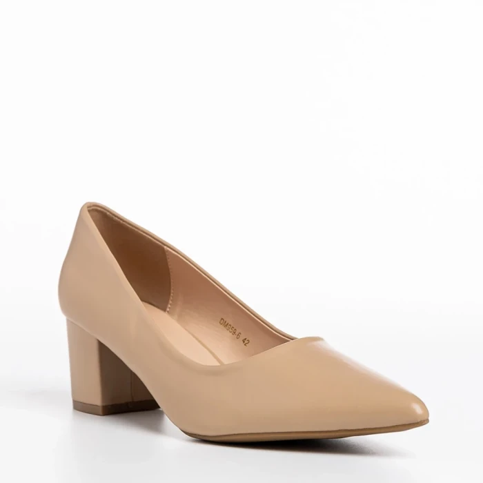 Pantofi dama bej din piele ecologica Kaz