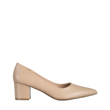 Pantofi dama bej din piele ecologica Kaz
