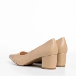 Pantofi dama bej din piele ecologica Kaz