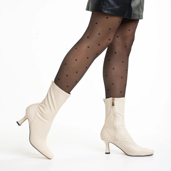 Botine dama bej din piele ecologica Journee