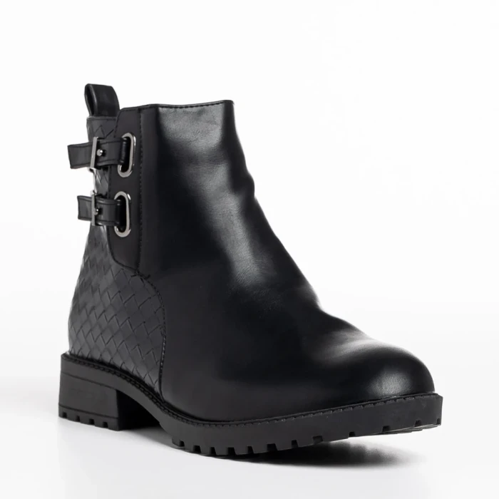 Botine dama negre din piele ecologica Alandra