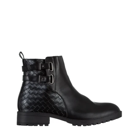 Botine dama negre din piele ecologica Alandra