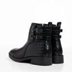 Botine dama negre din piele ecologica Alandra