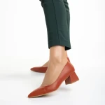 Pantofi dama cu toc Dimina maro inchis