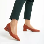 Pantofi dama cu toc Dimina maro inchis