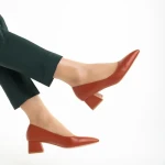 Pantofi dama cu toc Dimina maro inchis