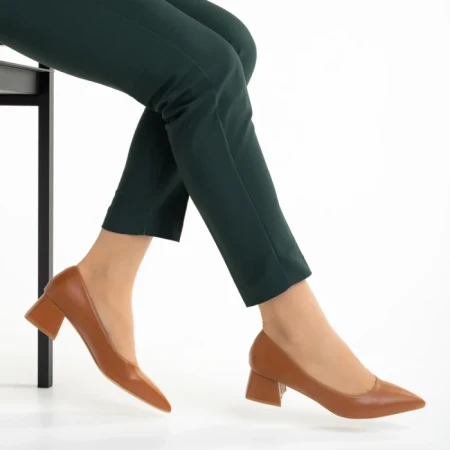 Pantofi dama cu toc Dimina camel