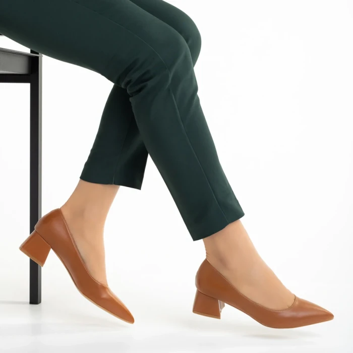 Pantofi dama cu toc Dimina camel