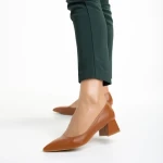 Pantofi dama cu toc Dimina camel