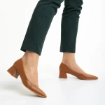 Pantofi dama cu toc Dimina camel