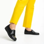 Pantofi dama negri din piele ecologica Caressa