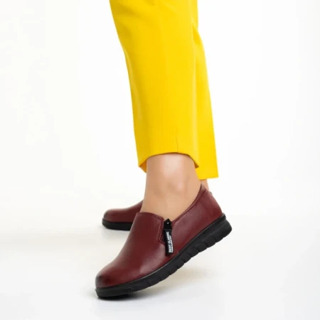 Pantofi dama grena din piele ecologica Coco