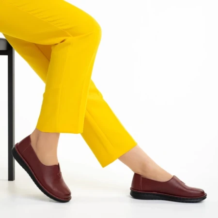 Pantofi dama grena din piele ecologica Cassia