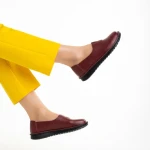 Pantofi dama grena din piele ecologica Cassia