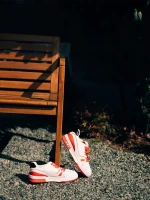 Pantofi sport dama verzi cu rosu din piele ecologica si material textil Raela