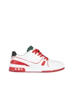 Pantofi sport dama verzi cu rosu din piele ecologica si material textil Raela