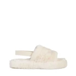 Papuci dama bej deschis din blana sintetica Retal