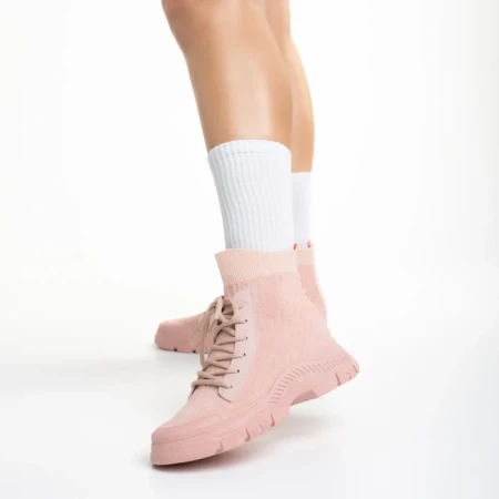 Pantofi sport dama roz din material textil Yariana