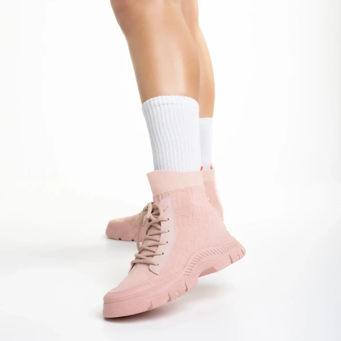Pantofi sport dama roz din material textil Yariana
