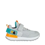 Pantofi sport copii gri din piele ecologica si material textil Carson