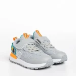 Pantofi sport copii gri din piele ecologica si material textil Carson