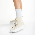 Pantofi sport dama bej deschis din material textil Indya