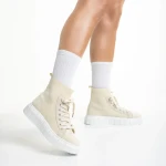 Pantofi sport dama bej deschis din material textil Indya