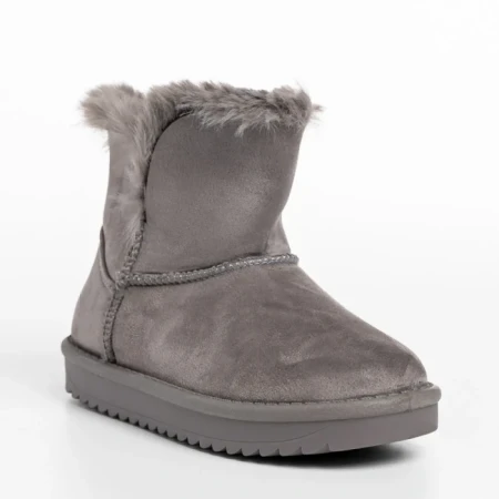 Cizme copii gri din material textil Sigrid