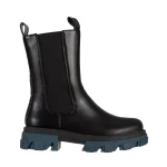 Cizme dama negre cu albastru din piele ecologica Idalia