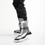 Pantofi sport dama arginti din material textil Regenia