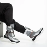 Pantofi sport dama arginti din material textil Regenia