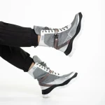 Pantofi sport dama arginti din material textil Regenia