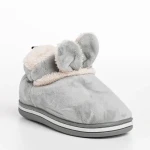 Papuci copii gri din material textil Paco