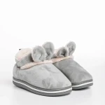 Papuci copii gri din material textil Paco