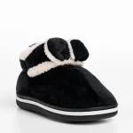 Papuci copii negri din material textil Paco