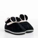 Papuci copii negri din material textil Paco