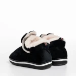 Papuci copii negri din material textil Paco