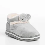 Papuci copii gri din material textil Paco