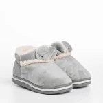 Papuci copii gri din material textil Paco