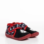 Papuci copii negri cu rosu din material textil Solina