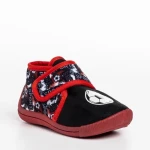 Papuci copii negri cu rosu din material textil Solina