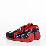 Papuci copii negri cu rosu din material textil Solina